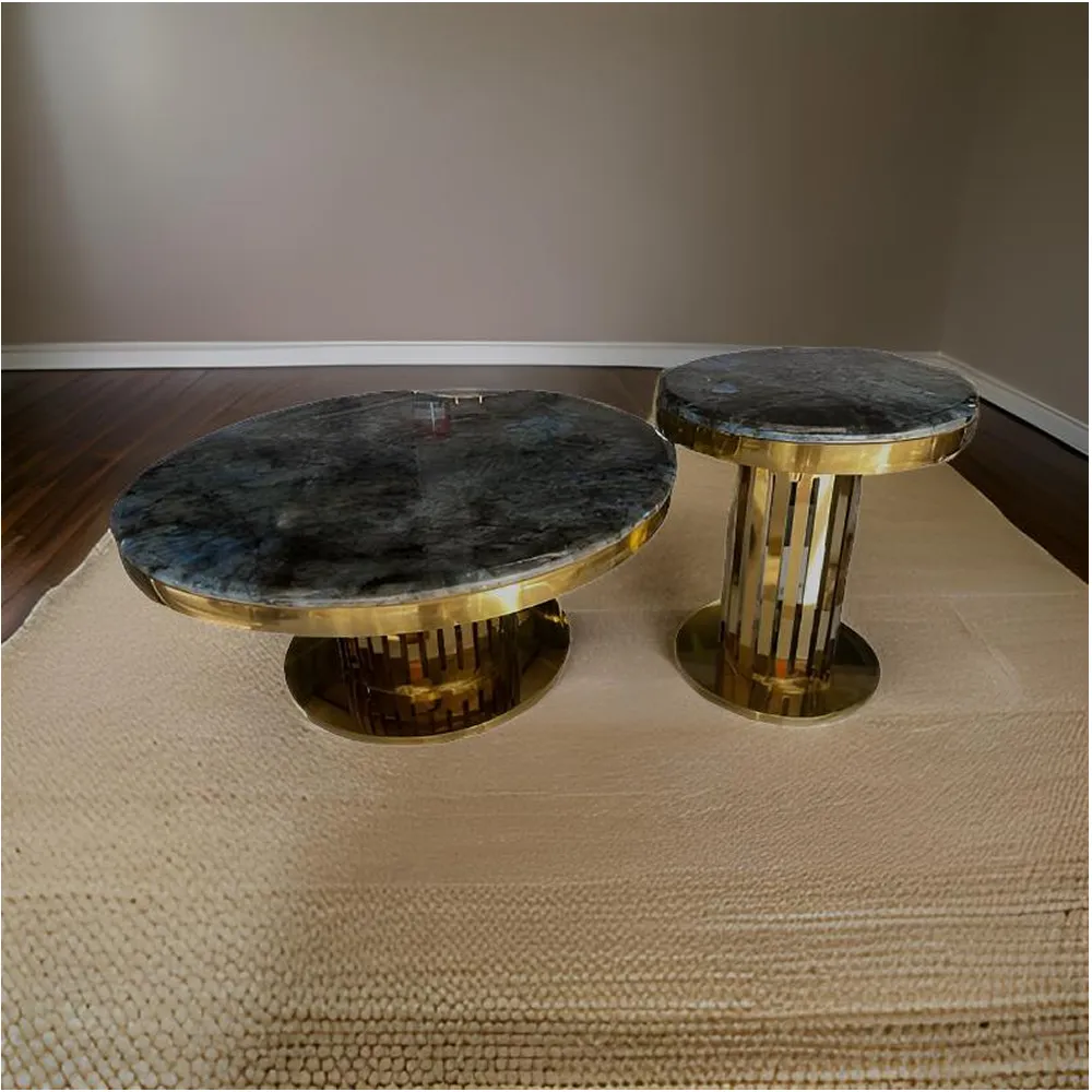 2-In-1 Marble Top Coffee Table With Durable Base