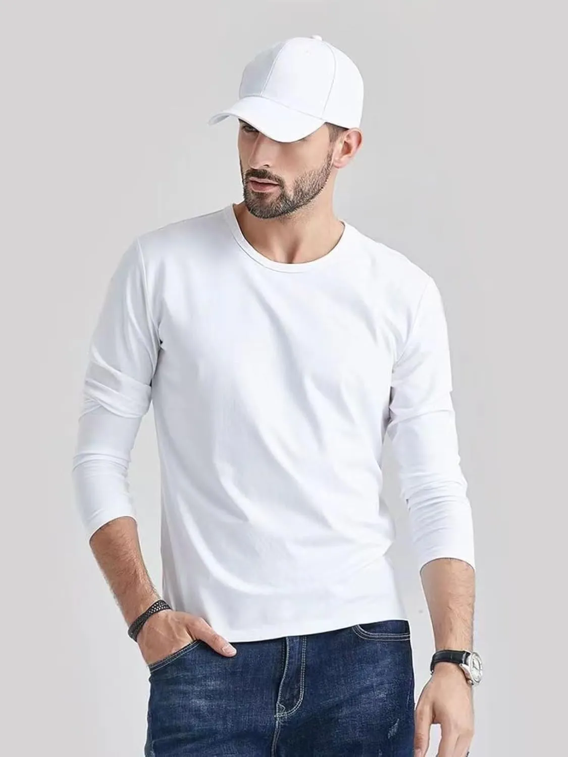 4 Packs: Men's Quick Drying Long Sleeve Sports Performance T-Shirt, Sports Running Gym Exercise Long Sleeve T-Shirt top