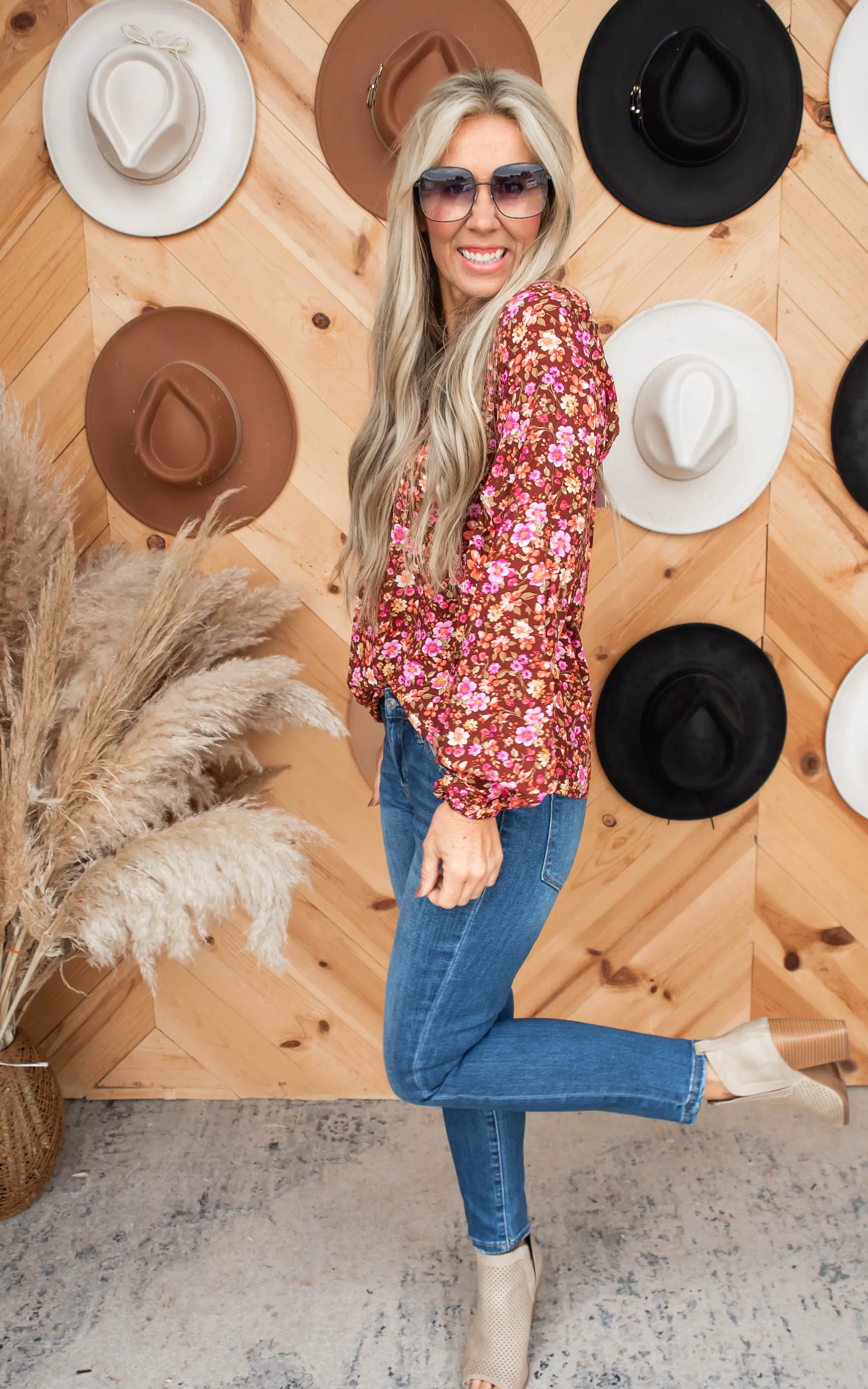A Fall to Remember Wildflower Rust Long Sleeve Top | Andree By Unit