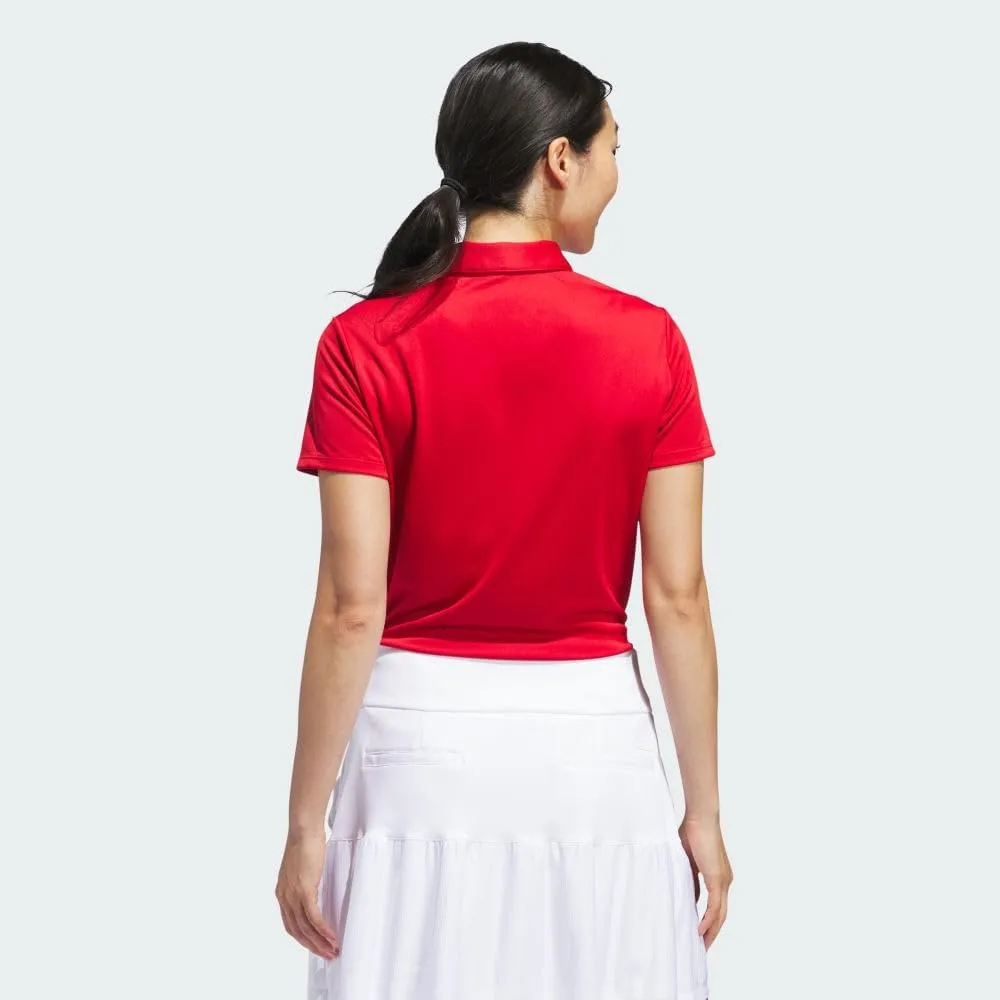 adidas Women's Solid Performance Short Sleeve Polo Shirt