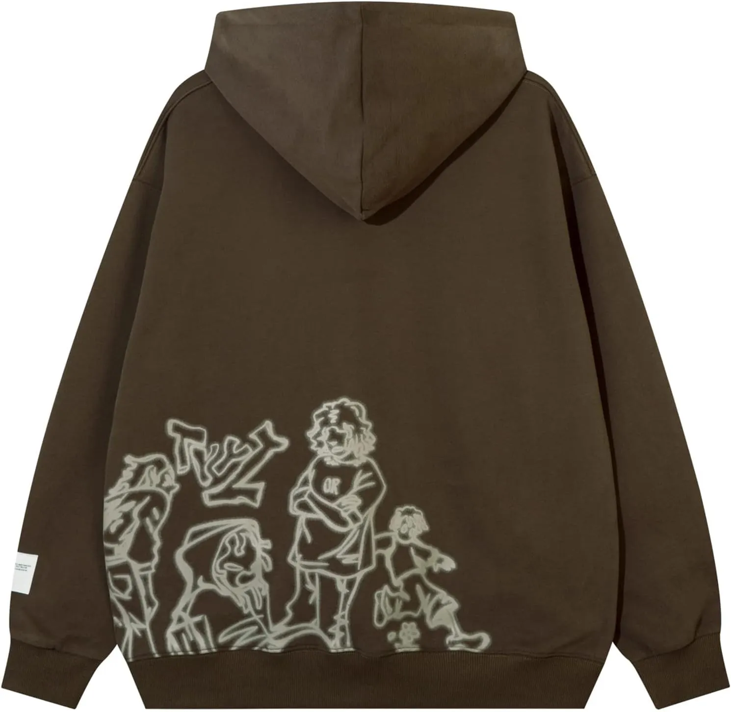Aelfric Eden Mens Graphic Oversized Hoodie Cartoon Character Print Streetwear Casual hoodies y2k Hooded Sweatshirt