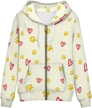 Aesthetic Galaxy Women's Zip Up Hoodie Watercolor Peony Casual Comfy Pullover Musical Note Long Sleeve Sweatshirt