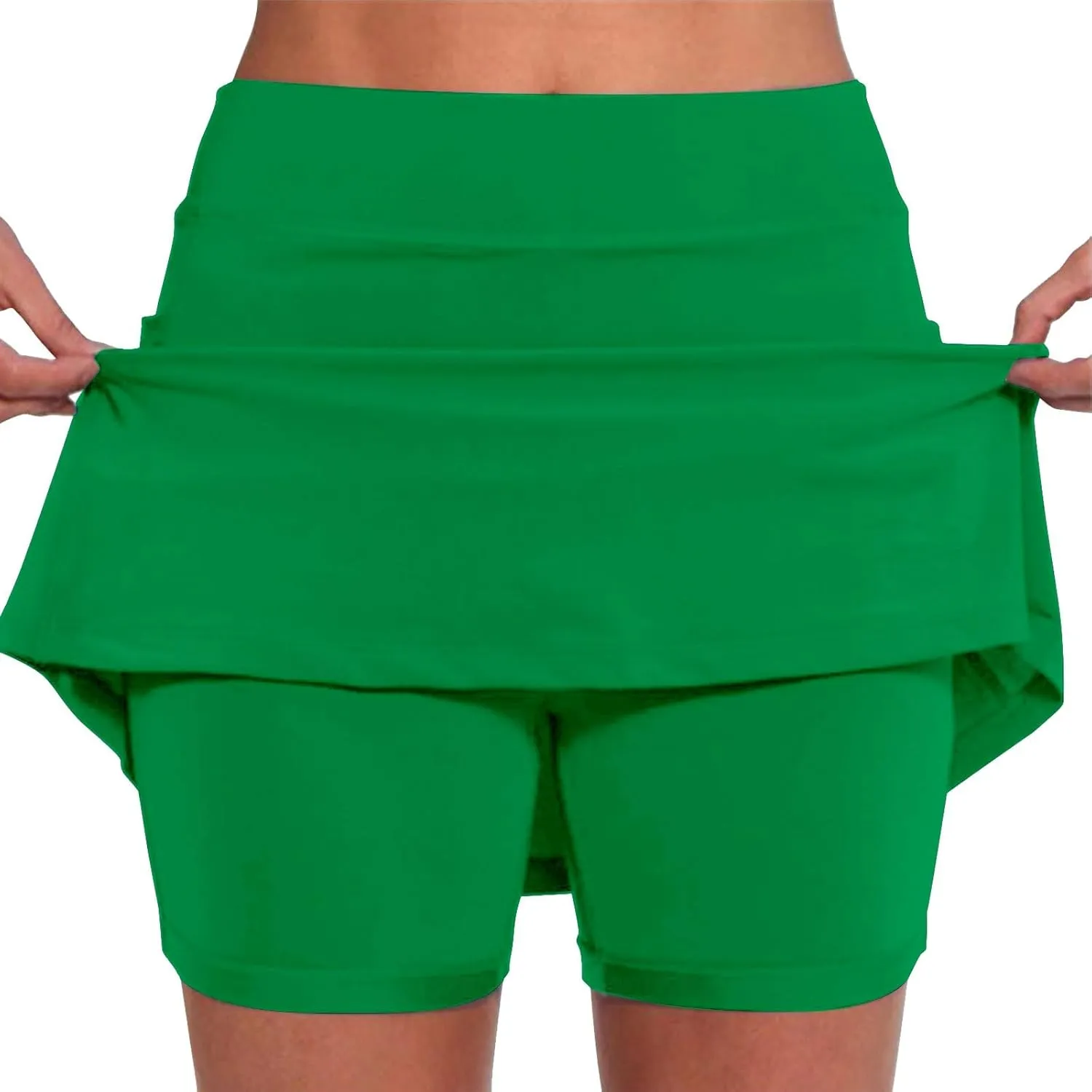 aihihe Golf Skirts for Women Tummy Control Pleated Padded Bike Shorts Women 5 inch Inseam Plus Size Pleated Skorts for Women