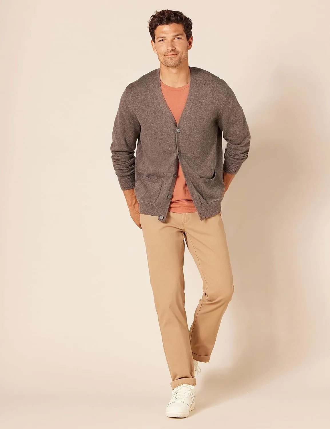 Amazon Essentials Men's Cotton Cardigan Sweater