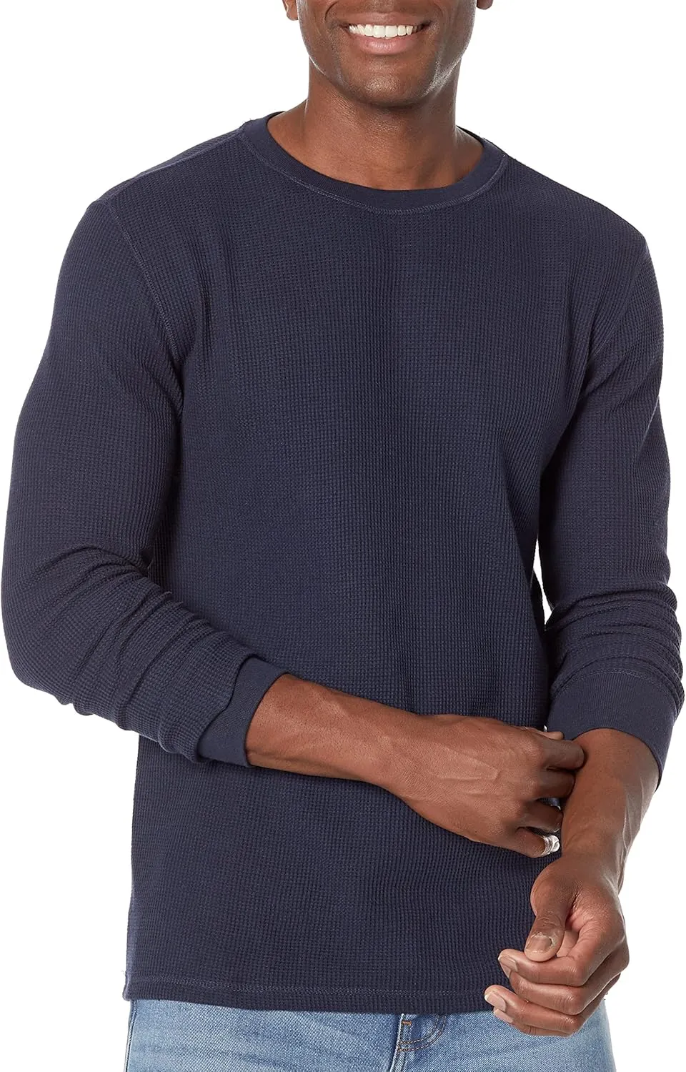 Amazon Essentials Men's Long Sleeve Slim-Fit Waffle Shirt