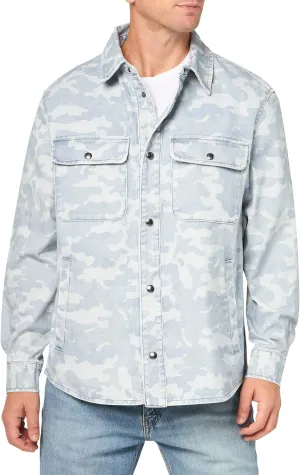 Armani Exchange Men's Button Up Camo Shirt Jacket