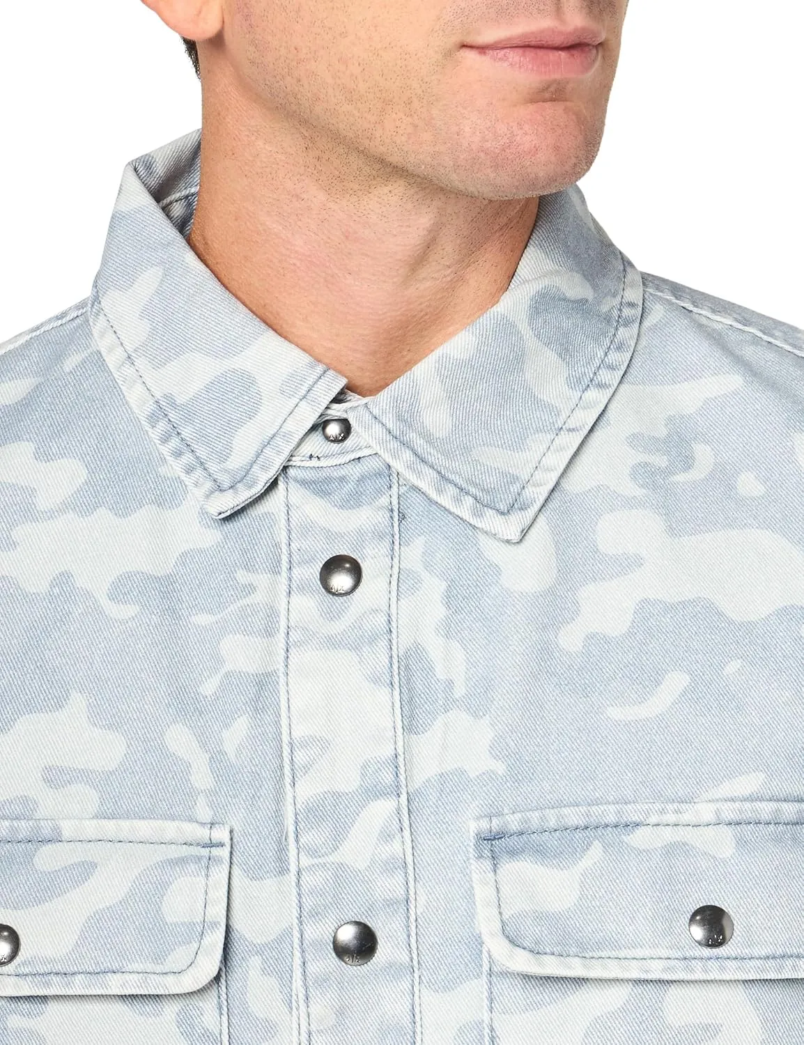 Armani Exchange Men's Button Up Camo Shirt Jacket