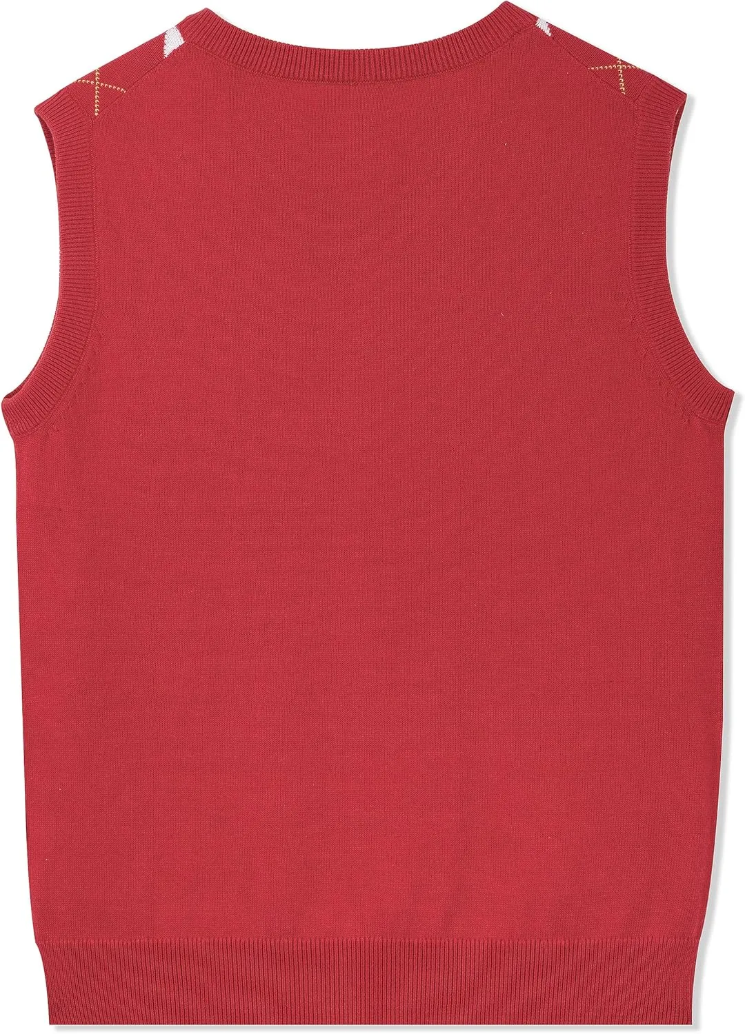 BOBOYOYO Boys Argyle Sweater Vest 100% Cotton V-Neck Vest Kids Uniform Sleeveless Sweaters for Children 5-12Y