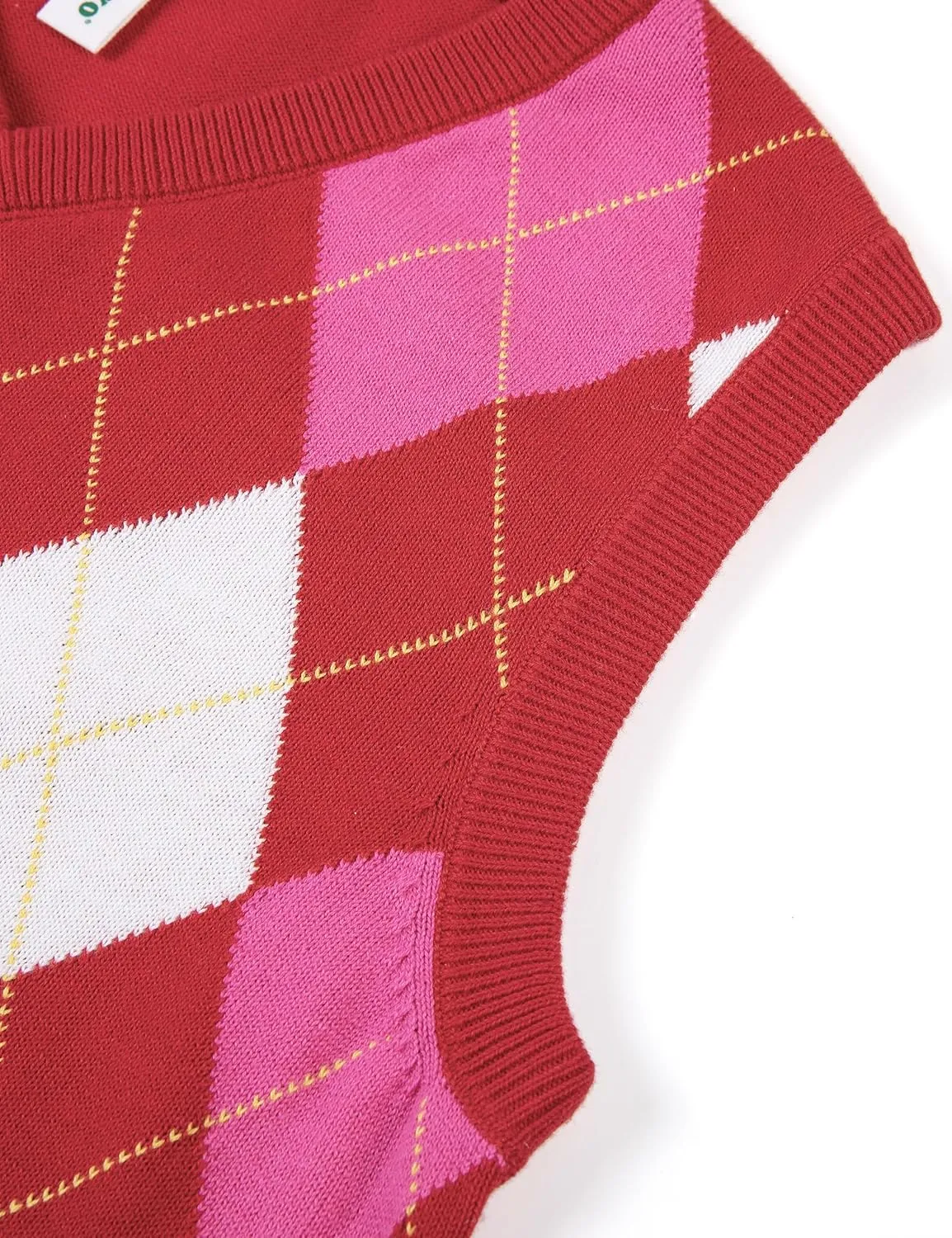 BOBOYOYO Boys Argyle Sweater Vest 100% Cotton V-Neck Vest Kids Uniform Sleeveless Sweaters for Children 5-12Y