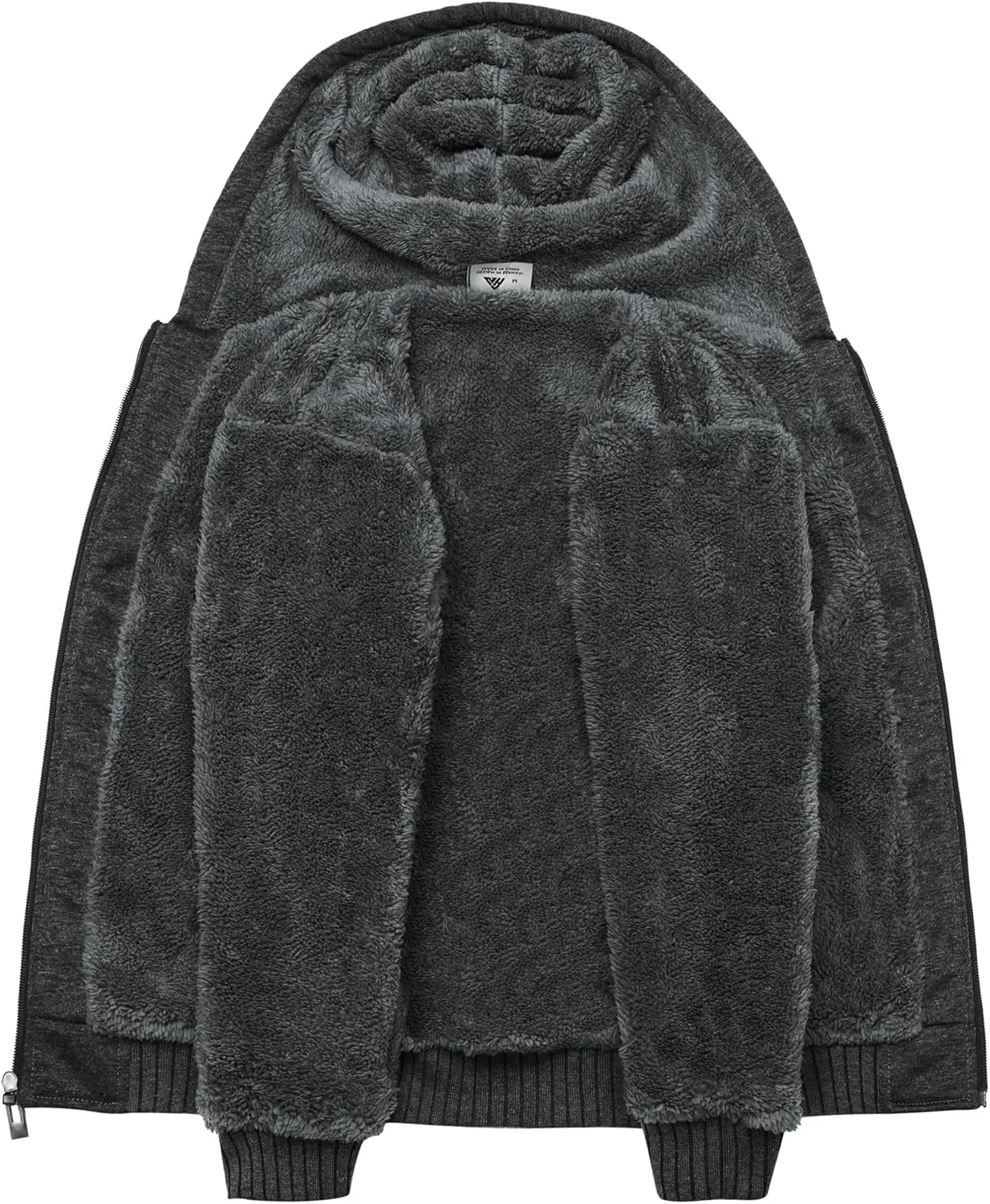 Boys Fleece Jacket Sherpa Lined Zip Up Hoodie Casual Long Sleeve Sweatshirt Warm Jacket 6-15Years (Girls/Kids)