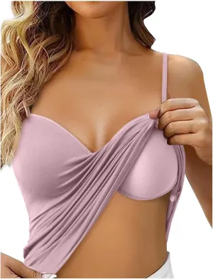 Camisole Tops for Women Built in Bra Tank Tops for Women Bras No Underwire Yoga Tops Workout Tops Sports Padded Cami