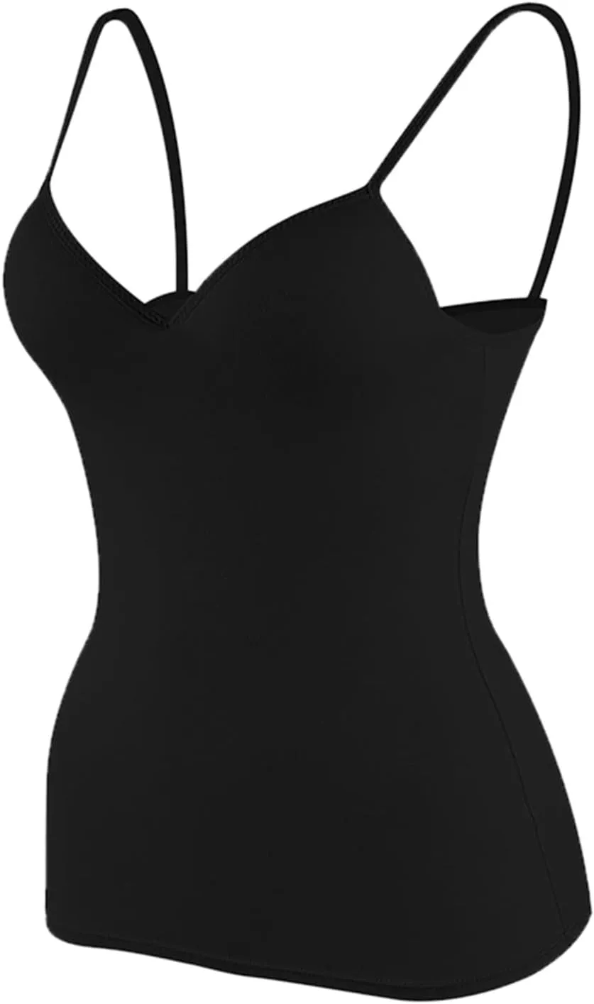 Camisole Tops for Women Built in Bra Tank Tops for Women Bras No Underwire Yoga Tops Workout Tops Sports Padded Cami