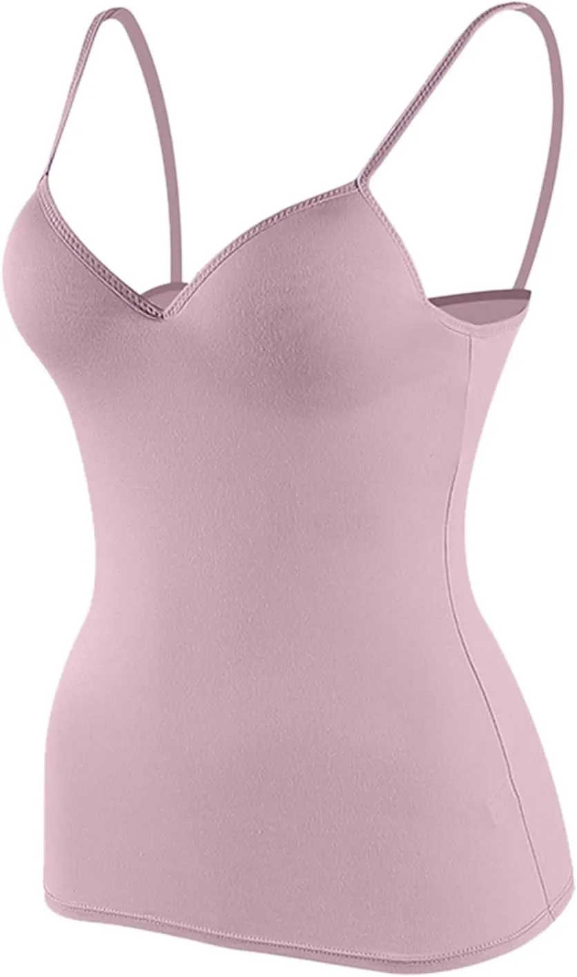 Camisole Tops for Women Built in Bra Tank Tops for Women Bras No Underwire Yoga Tops Workout Tops Sports Padded Cami