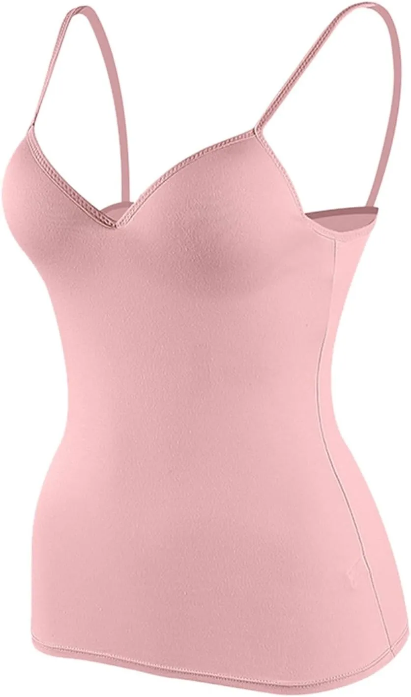 Camisole Tops for Women Built in Bra Tank Tops for Women Bras No Underwire Yoga Tops Workout Tops Sports Padded Cami