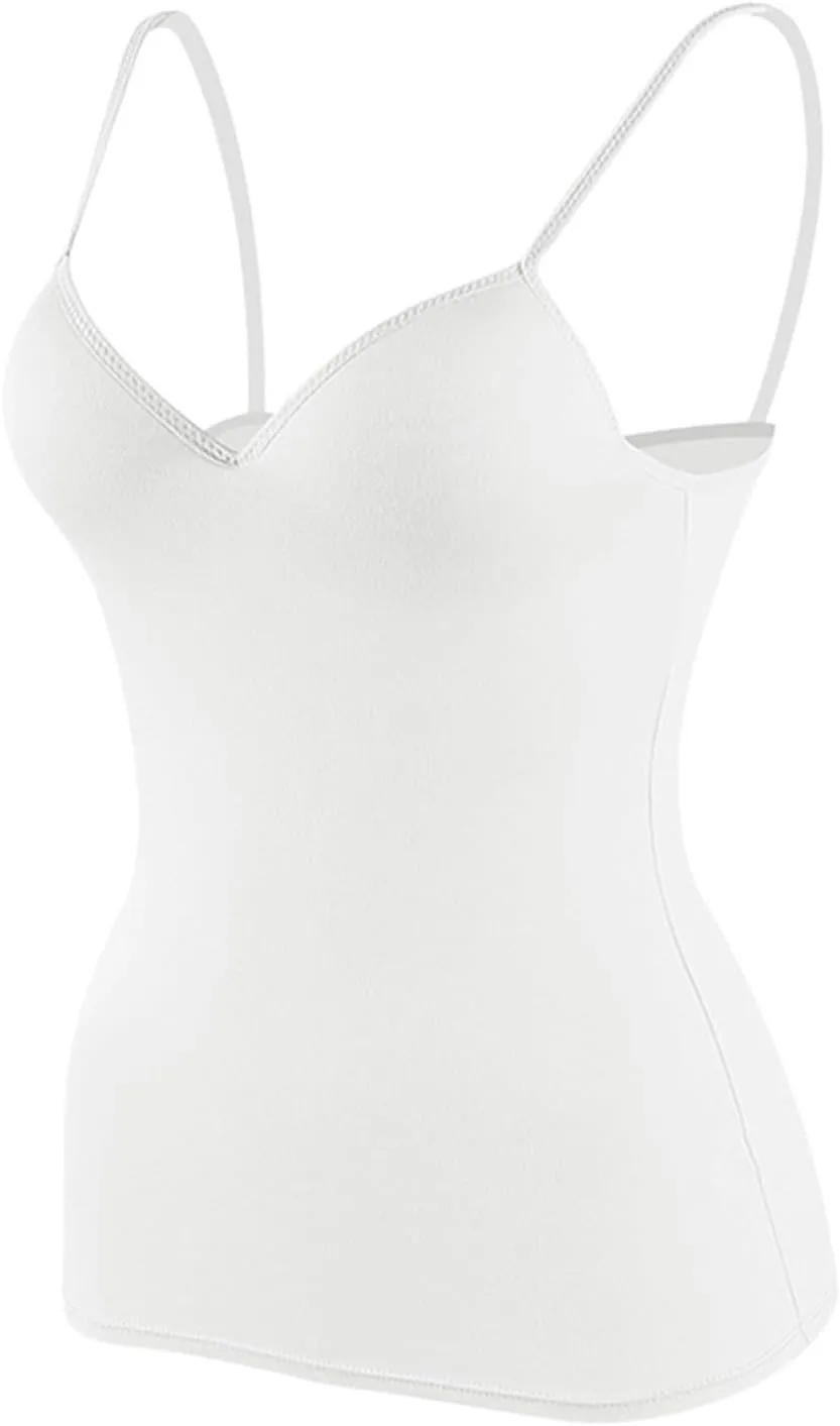 Camisole Tops for Women Built in Bra Tank Tops for Women Bras No Underwire Yoga Tops Workout Tops Sports Padded Cami
