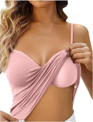 Camisole Tops for Women Built in Bra Tank Tops for Women Bras No Underwire Yoga Tops Workout Tops Sports Padded Cami