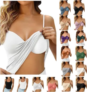 Camisole Tops for Women Summer Built in Bra Sleeveless Undershirt Spaghetti Strap Tank Top Yoga Workout Sports Bra