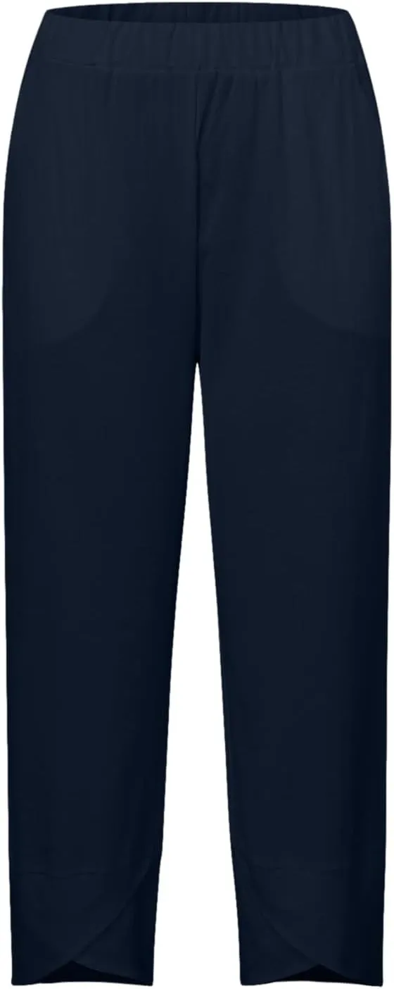 Capri Pants for Women Plus Size Linen Pants Wide Leg with Pockets Drawstring Casual Flowy Palazzo Linen Pants Women