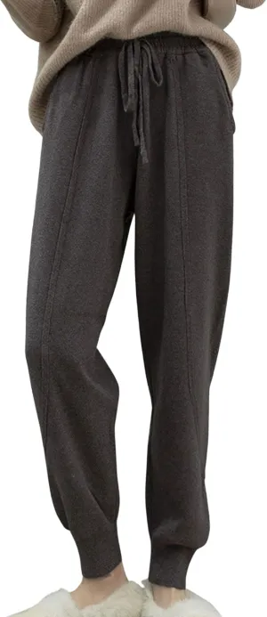 CHARTOU Women Casual Elastic Waist Lounge Pants Jogger Workout Sweatpants Harem Pants with Pockets
