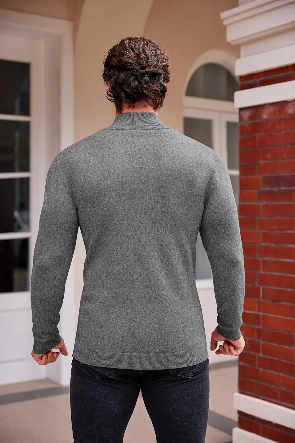 COOFANDY Men's Slim Fit Mock Turtleneck Pullover Sweater Casual Basic Knitted Thermal Sweaters