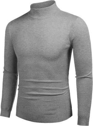 COOFANDY Men's Slim Fit Mock Turtleneck Pullover Sweater Casual Basic Knitted Thermal Sweaters