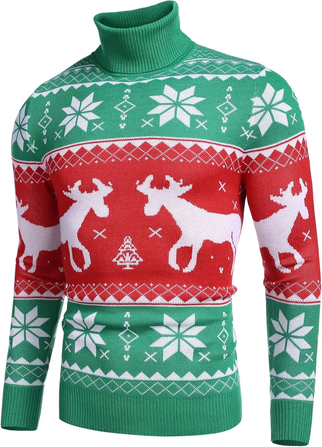 COOFANDY Men's Slim Fit Turtleneck Sweater Casual Knitted Twisted Pullover Solid Sweaters