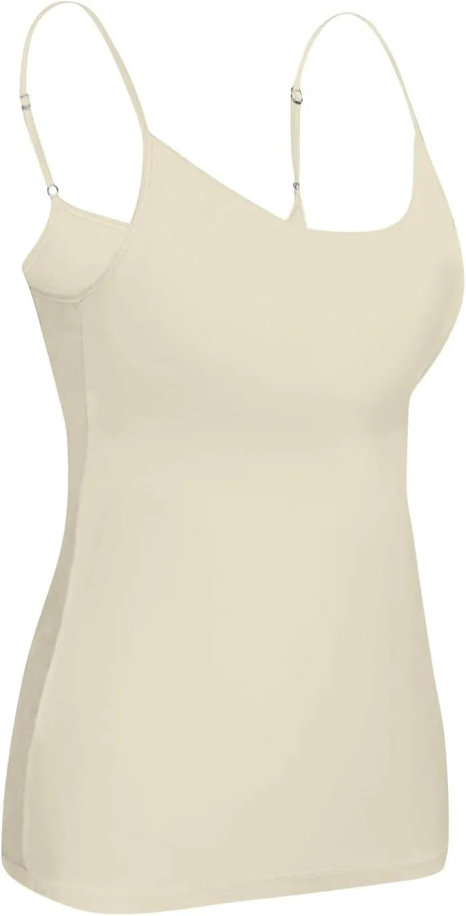 COTECRAM Womens Tank Tops with Built in Bras Camisoles Adjustable Spaghetti Strap Shelf Bra Basic Layer Cami Undershirts