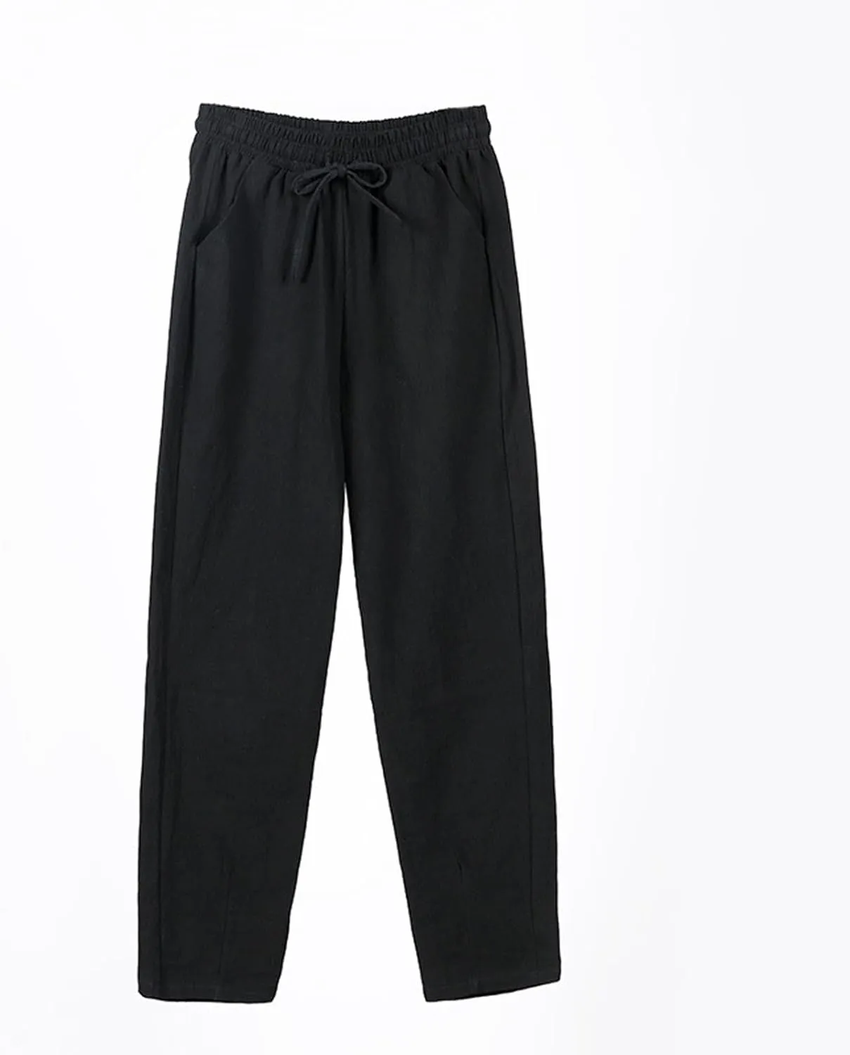 Cotton Linen Capri Pants for Women,Dress Sweatpants Wide Leg Cargo Trousers Leg High Waisted Petite