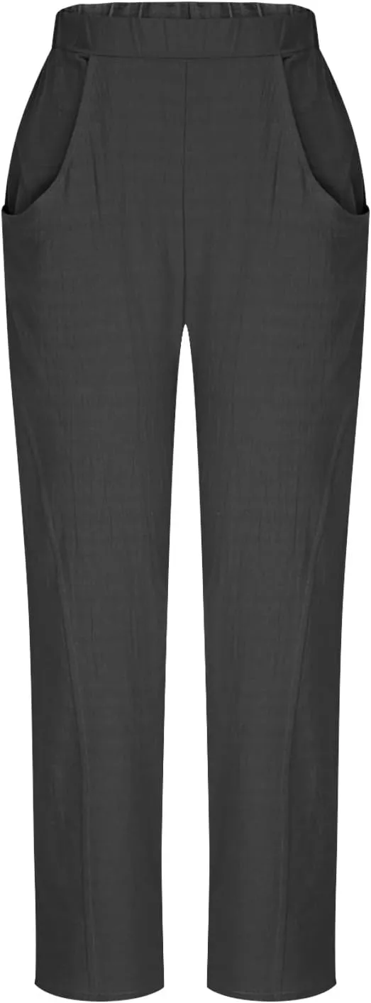 Cotton Linen Pants for Women Wide Leg Lounge Trousers Elastic High Waist Casual Summer Beach Pants Vacation Outfits