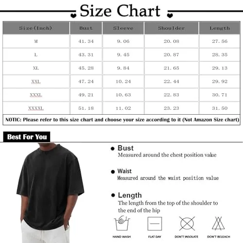 Cotton Shirt for Men Loose Fit Distressed Casual Half Sleeve T-Shirt Summer Retro Style Crewneck Pullover, Lighting Deals of Today My Order Shop The Look Baggy Style Tee(Gray,3X-Large)
