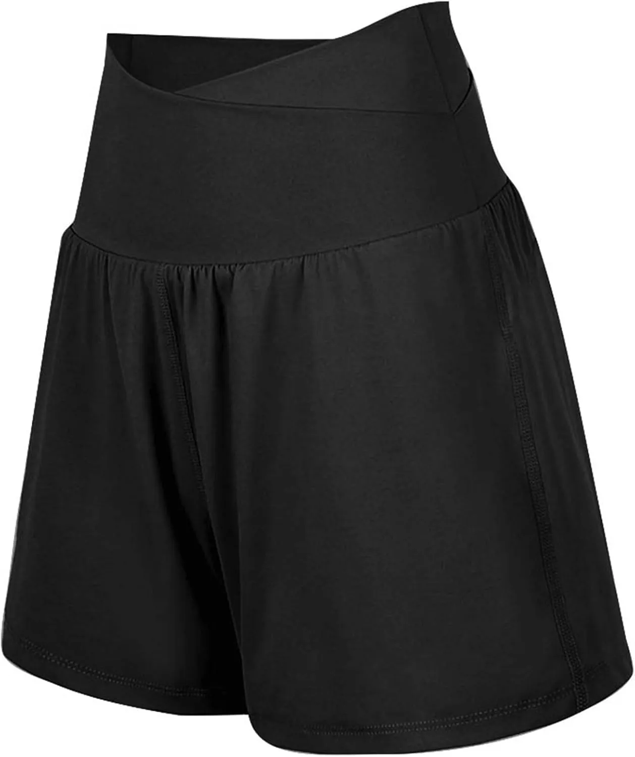 Crossover Flowy Shorts for Women 2 in 1 Athletic Gym Workout Butterfly Short Sweat Cute Yoga Skirt Skort with Pockets