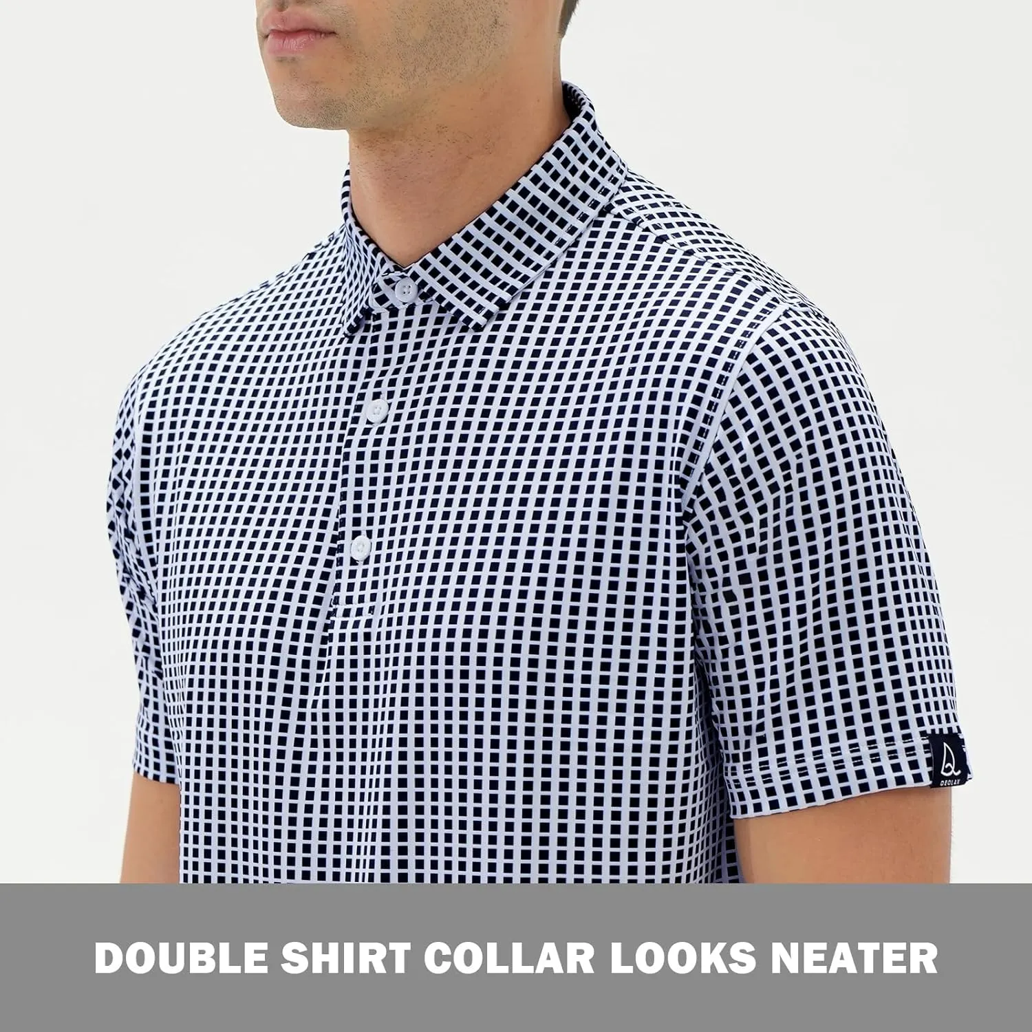 DEOLAX Mens Polo Shirts Fashion Print Mens Golf Shirt Dry Fit Mens Golf Polo Short Sleeve Quick Dry Funny Golf Shirt for Men