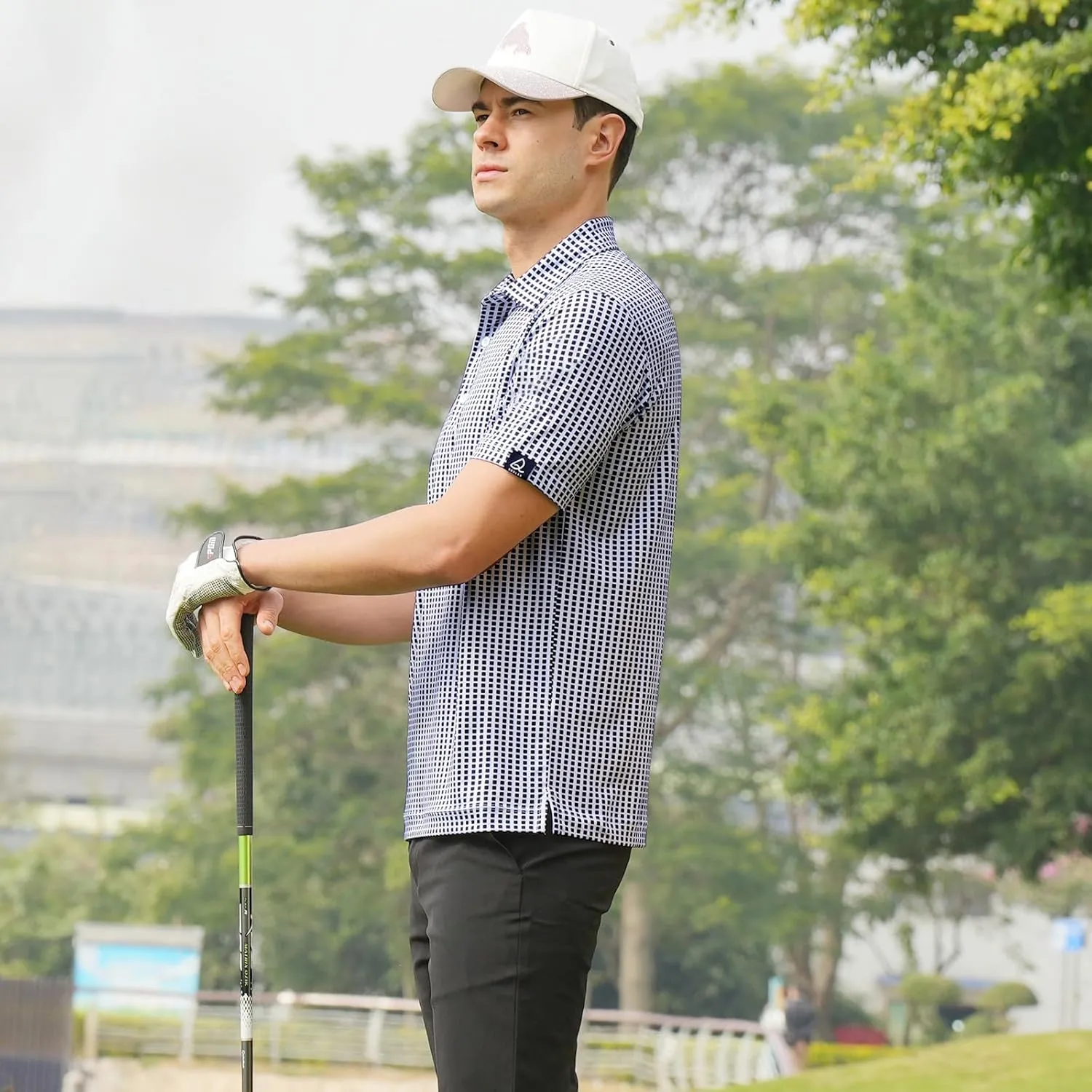 DEOLAX Mens Polo Shirts Fashion Print Mens Golf Shirt Dry Fit Mens Golf Polo Short Sleeve Quick Dry Funny Golf Shirt for Men