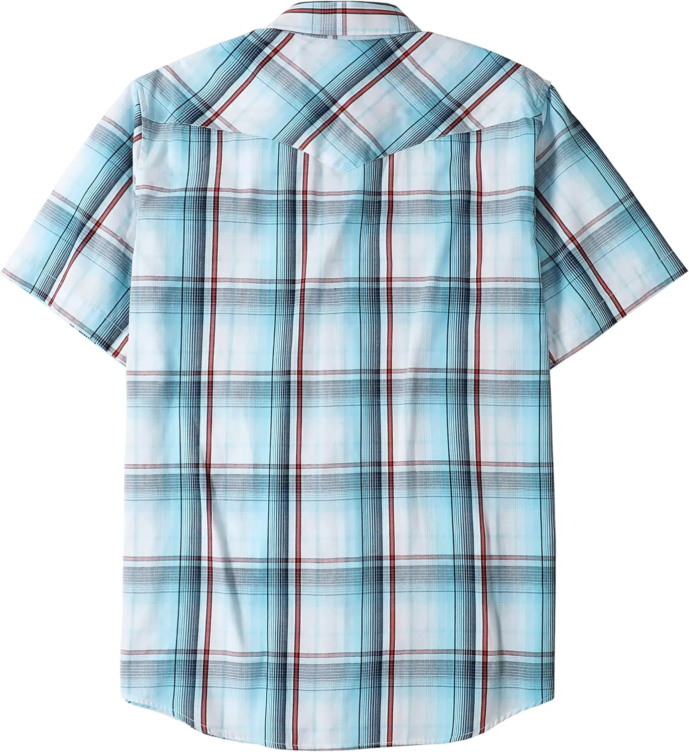 Dubinik Western Shirts for Men Short Sleeve Plaid Pearl Snap Shirts for Men Button Up Shirt Cowboy Casual Work Shirt