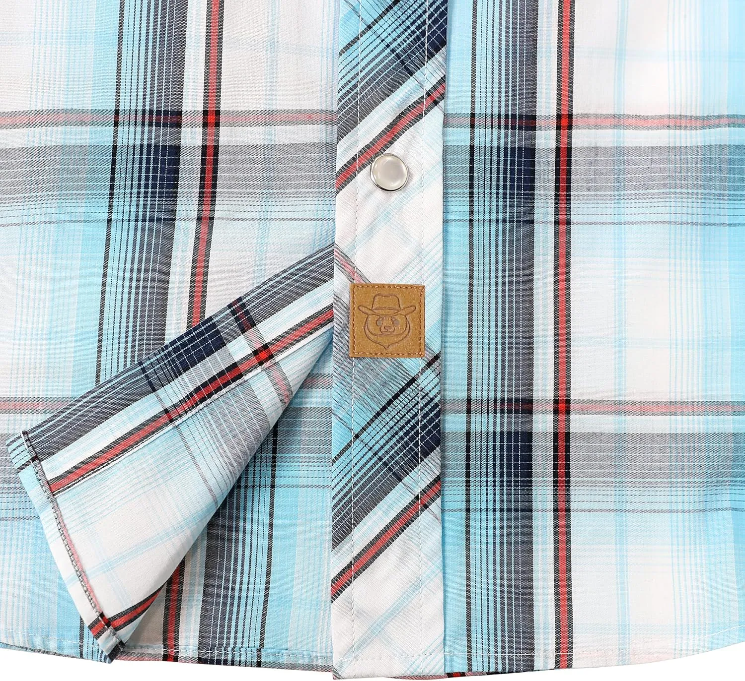Dubinik Western Shirts for Men Short Sleeve Plaid Pearl Snap Shirts for Men Button Up Shirt Cowboy Casual Work Shirt