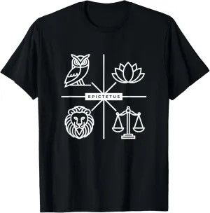 Epictetus Stoic Symbols Iconic Philosophy Motifs T-Shirt