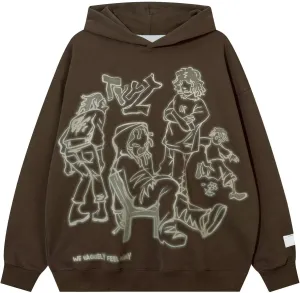 FantasyGears Mens Hoodies Y2k Oversized Graphic Hoodie Harajuku Vintage Jacket Hooded Pullover Sweatshirt For Women