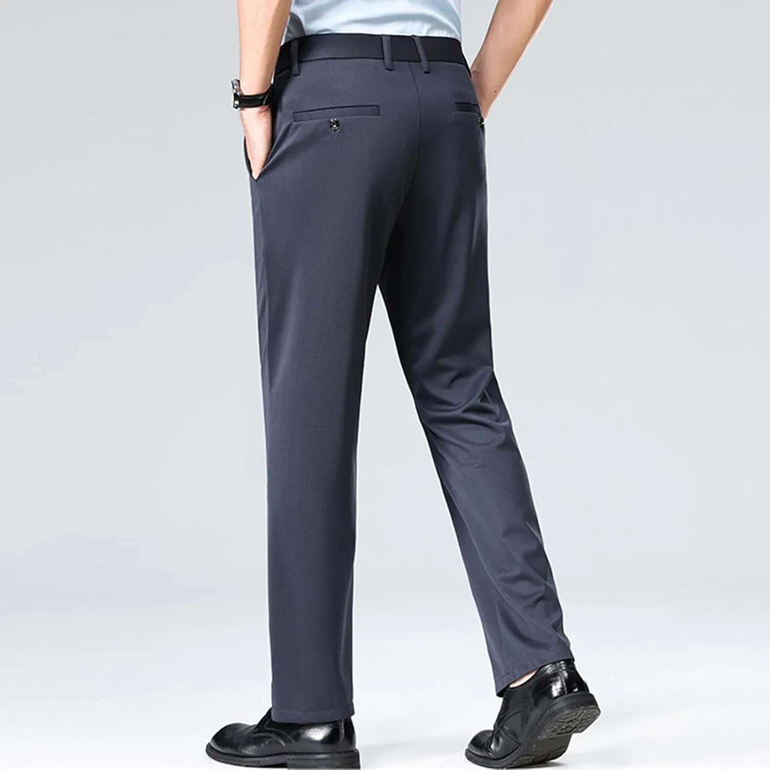 Finelylove Mens Dress Pants Casual Slim Fit Flat Front Formal Pants Wrinkle Free Tapered Trousers Trendy