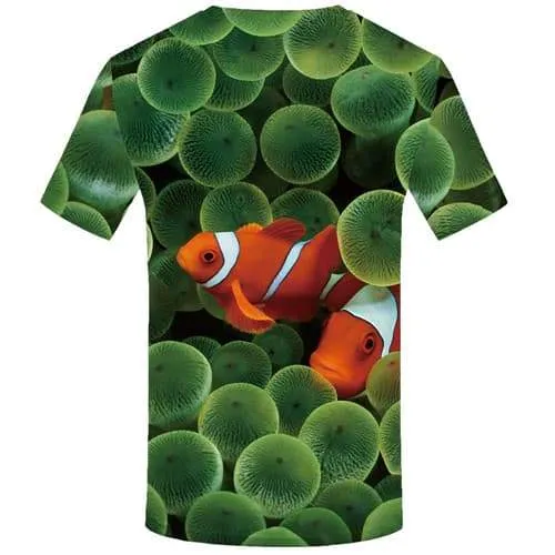 Fish T shirts Men Animal Tshirt Printed Tracksuits T-shirts Graphic Harajuku Tshirts Novelty Green T-shirts 3d Short Sleeve