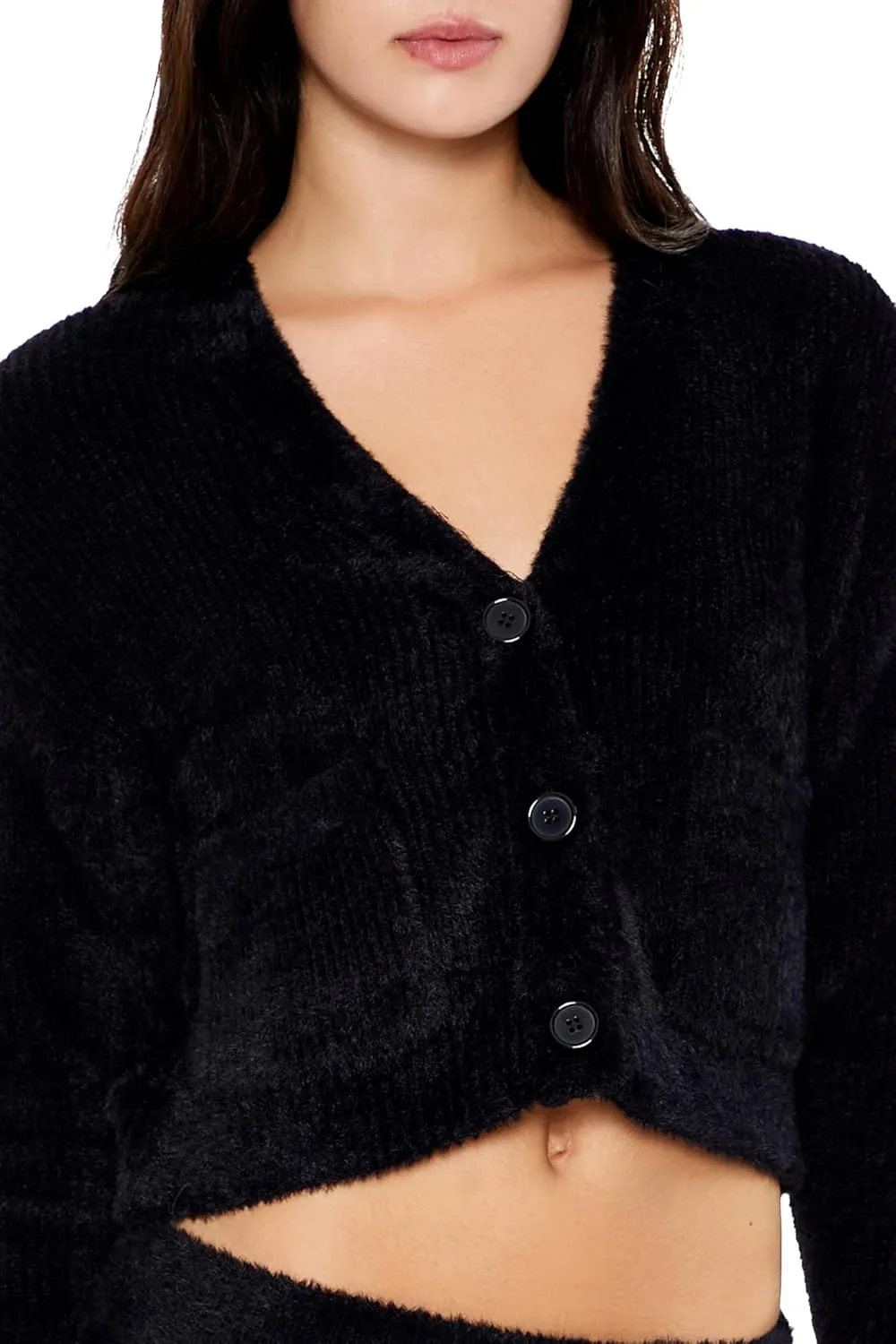 Forever 21 Women's Fuzzy Cardigan Sweater