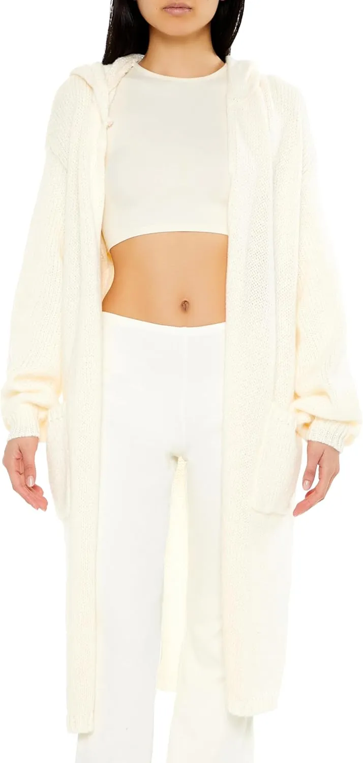 Forever 21 Women's Hooded Cardigan Sweater