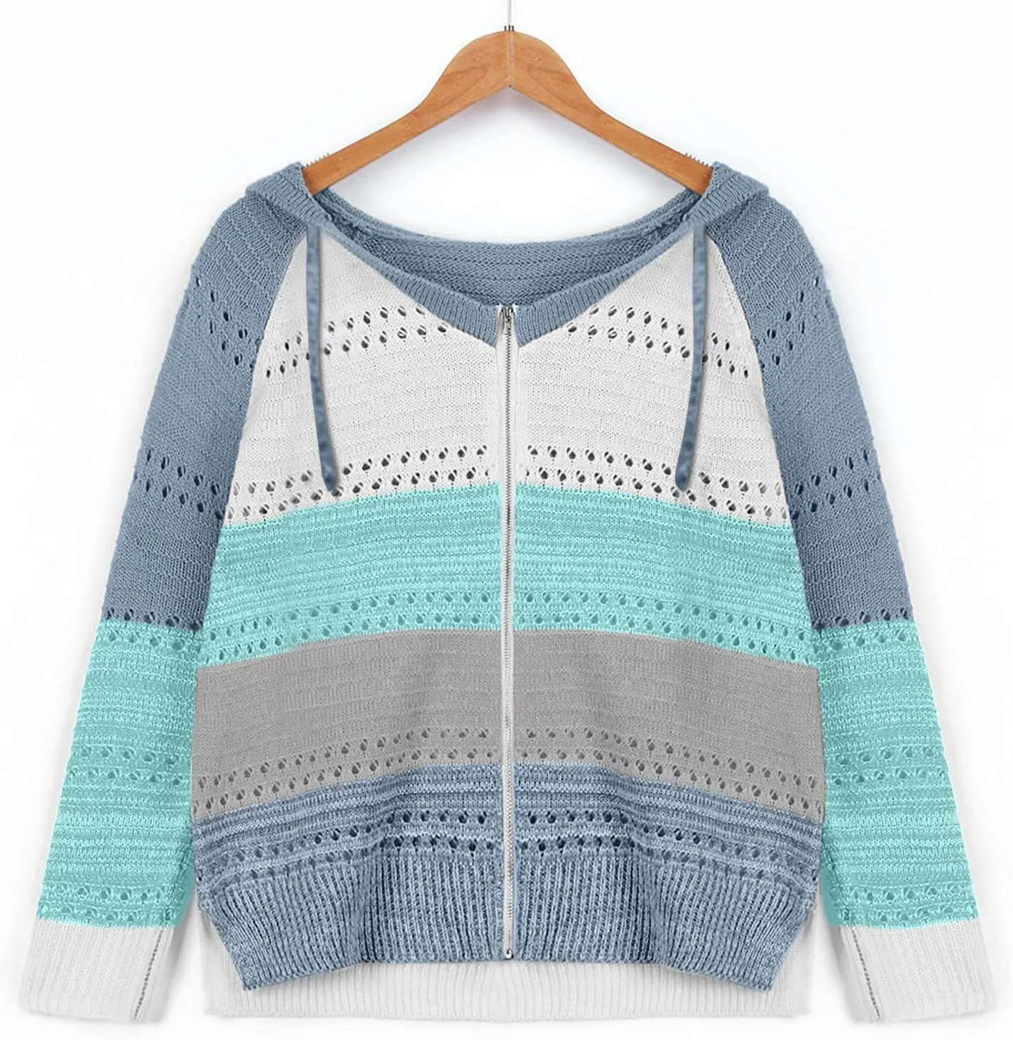 FQZWONG Spring Sweaters for Women 2025 Plus Size Long Sleeve Hoodies Casual Ladies Sweatshirts Fashion Knit Hooded Tops