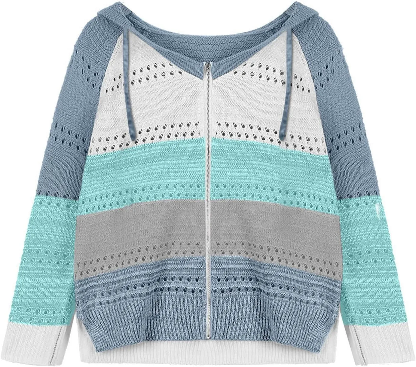 FQZWONG Spring Sweaters for Women 2025 Plus Size Long Sleeve Hoodies Casual Ladies Sweatshirts Fashion Knit Hooded Tops