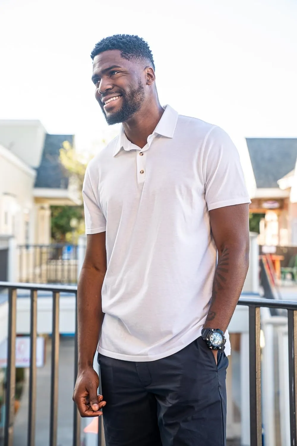 Fresh Clean Threads Mens Polo Shirts - Pre Shrunk Soft Fitted Premium Classic Shirt - Men's Polos Cotton Poly T-Shirt Blend