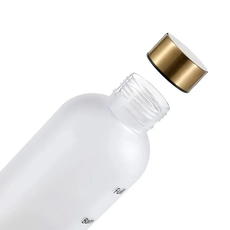 Frosted Motivational 1 Litre Water Bottle With Time Marker
