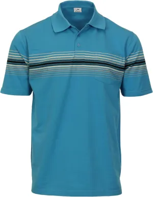 Gioberti Mens Multiple Stripe Polo Shirt with Pocket