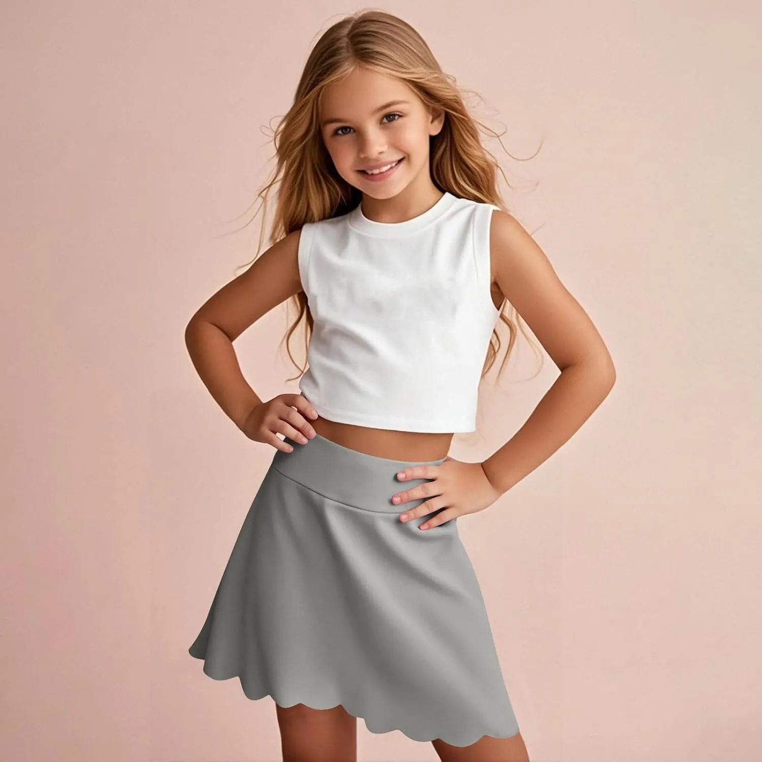Girls Butterfly Shorts Y2K Trendy Flowy Shorts with Liner Summer Preppy 2 in 1 Tennis Skirts Athletic Workout Skorts