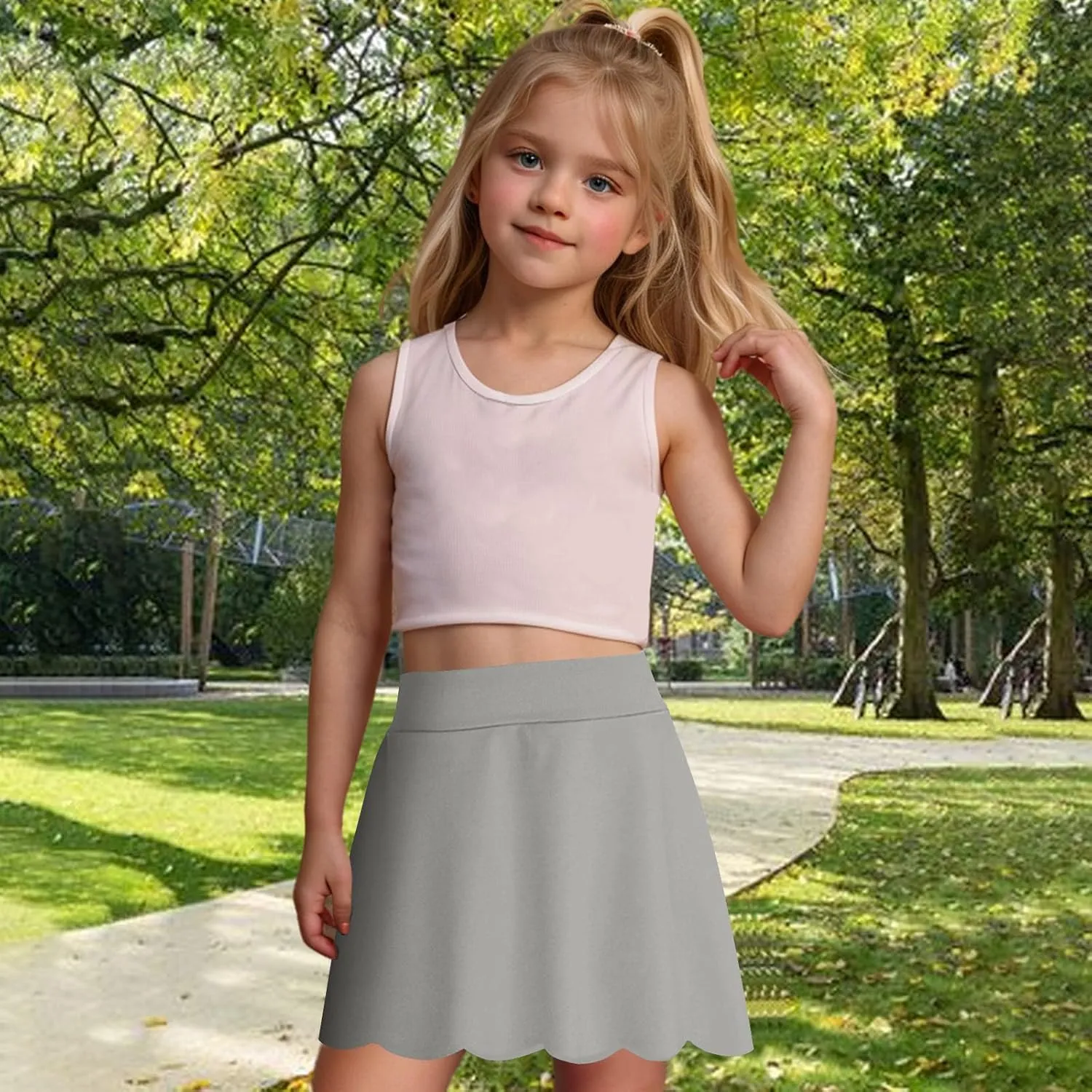 Girls Butterfly Shorts Y2K Trendy Flowy Shorts with Liner Summer Preppy 2 in 1 Tennis Skirts Athletic Workout Skorts