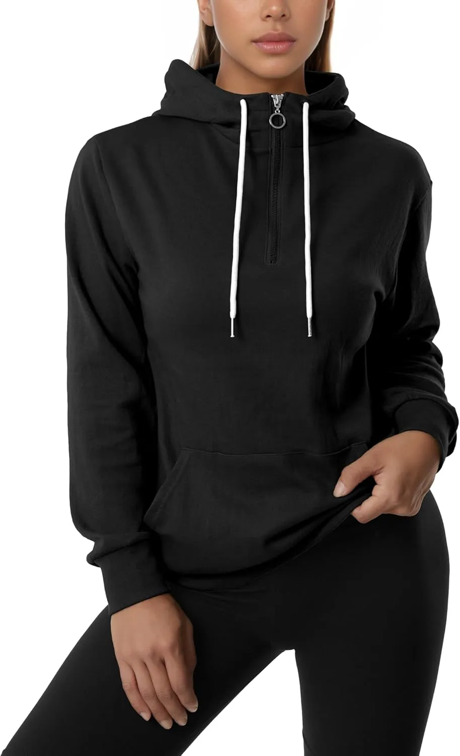 GIVON Womens Lightweight Thin Quarter Zip Up Pullover Hoodie Sweatshirt with Plus Size