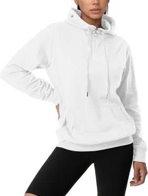 GIVON Womens Lightweight Thin Quarter Zip Up Pullover Hoodie Sweatshirt with Plus Size